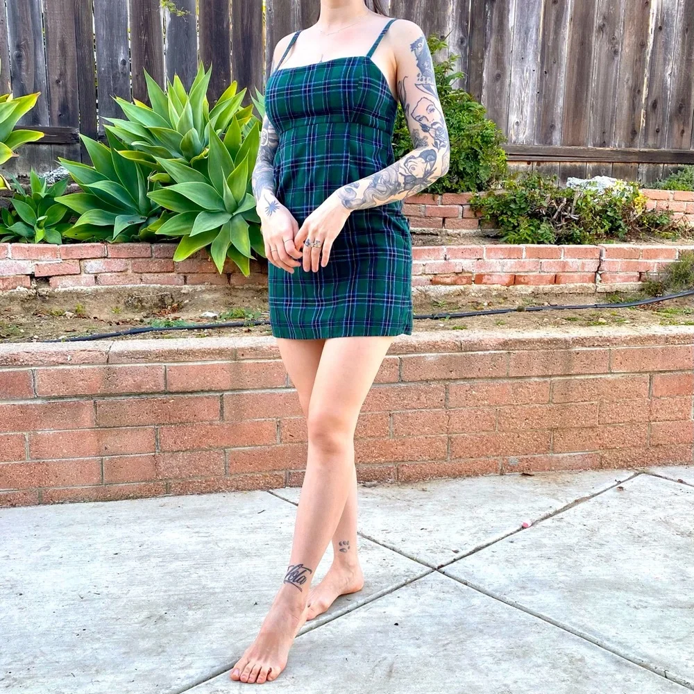 UO Plaid Mini Dress - Picture 1 of 11